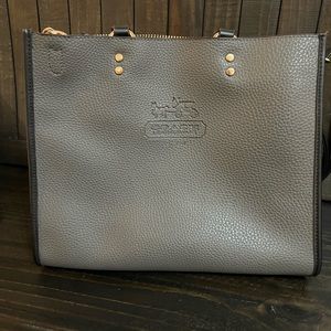 Gray COACH leather purse